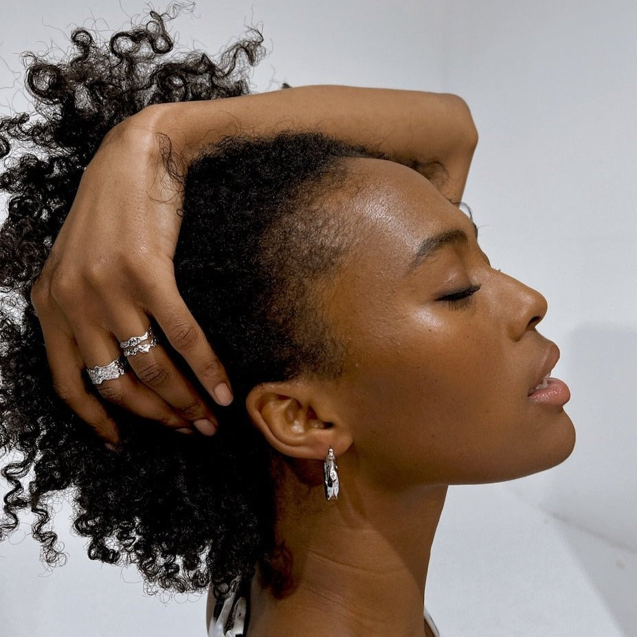 Chateau Hoop Earrings - Silver - Aaria London