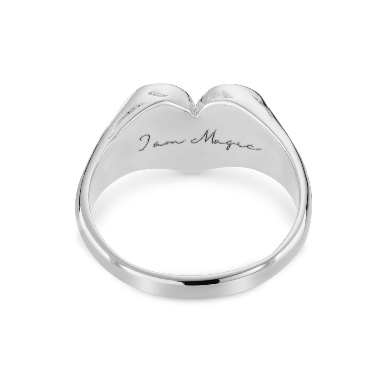 Heart Signet Ring - Silver - Aaria London