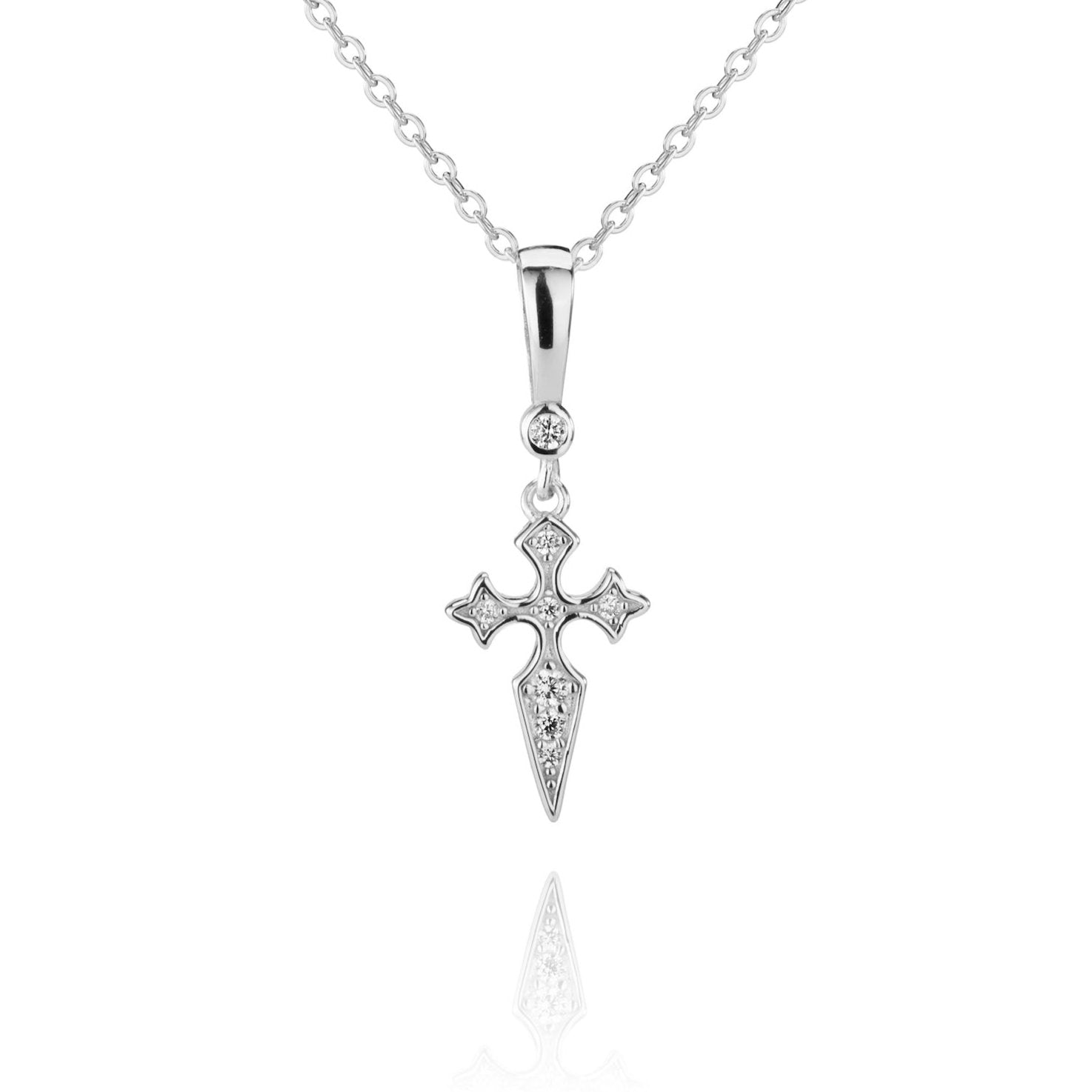 Naxos Cross Necklace - Silver - Aaria London