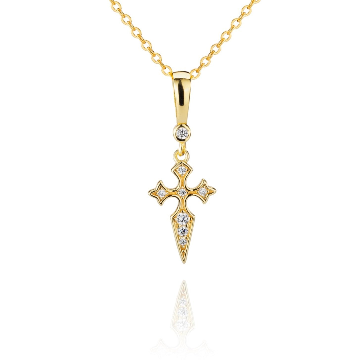 Naxos Cross Necklace - Gold - Aaria London