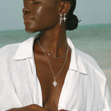 Goddess Selena Necklace - Silver - Aaria London