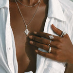 Goddess Selena Necklace - Silver - Aaria London
