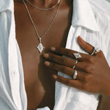 Goddess Selena Necklace - Silver - Aaria London