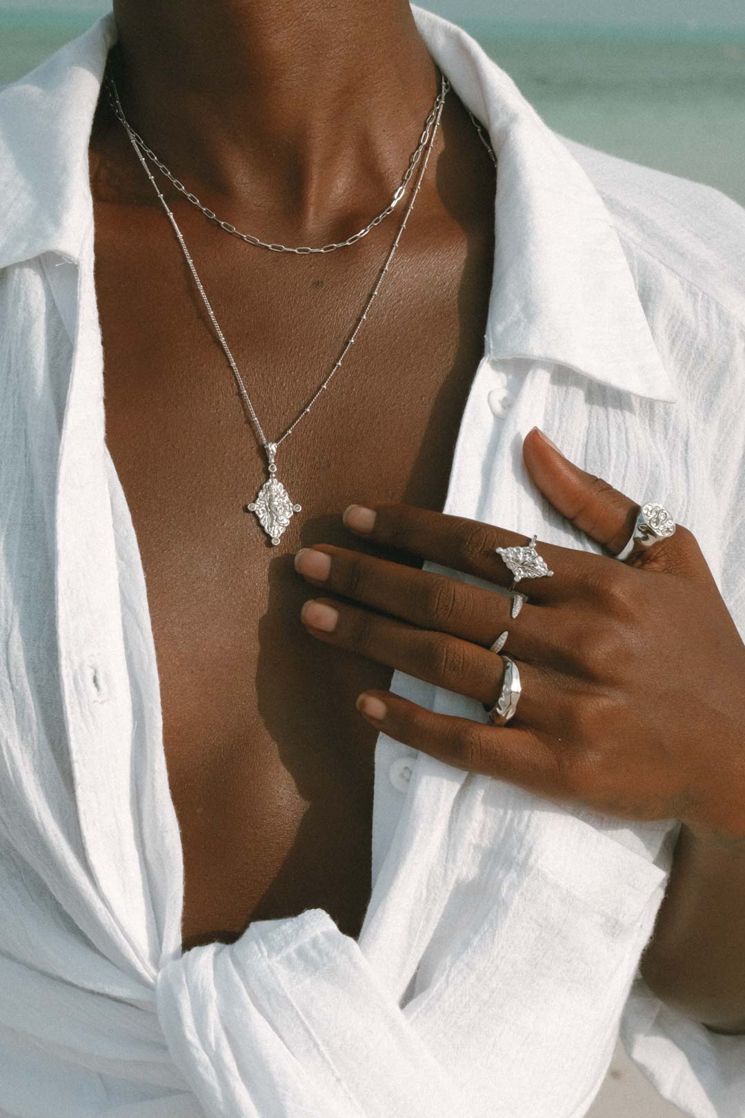 Goddess Selena Ring - Silver - Aaria London