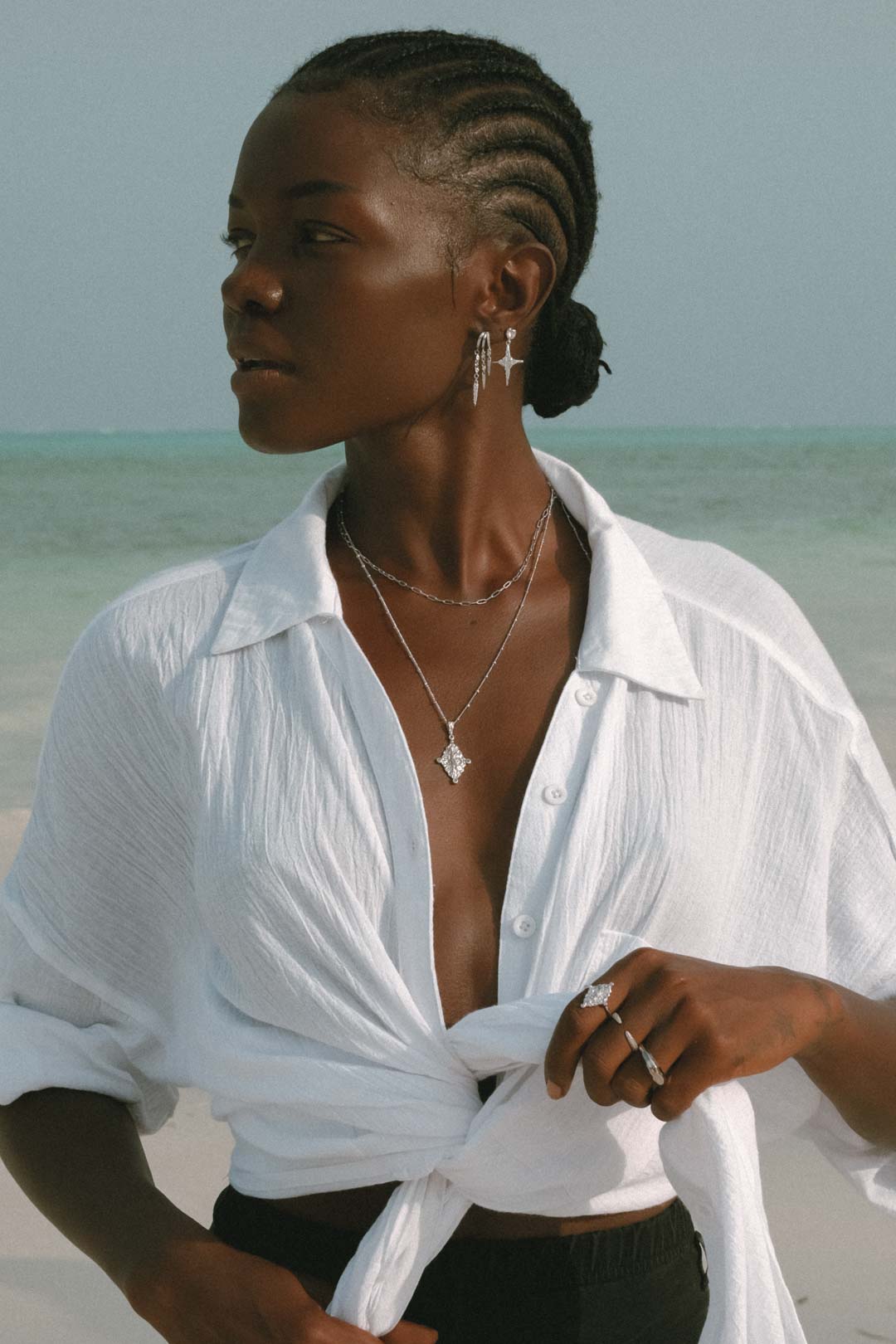 Goddess Selena Necklace - Silver - Aaria London