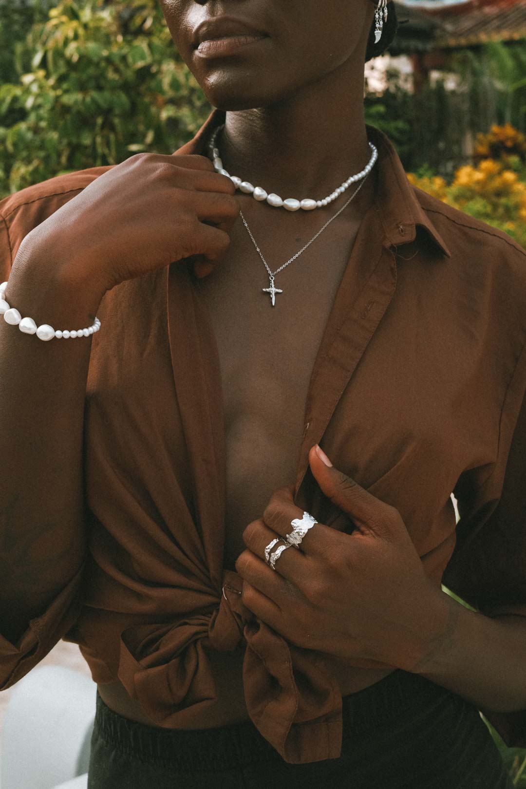 Talamanca Necklace - Freshwater Pearls - Aaria London