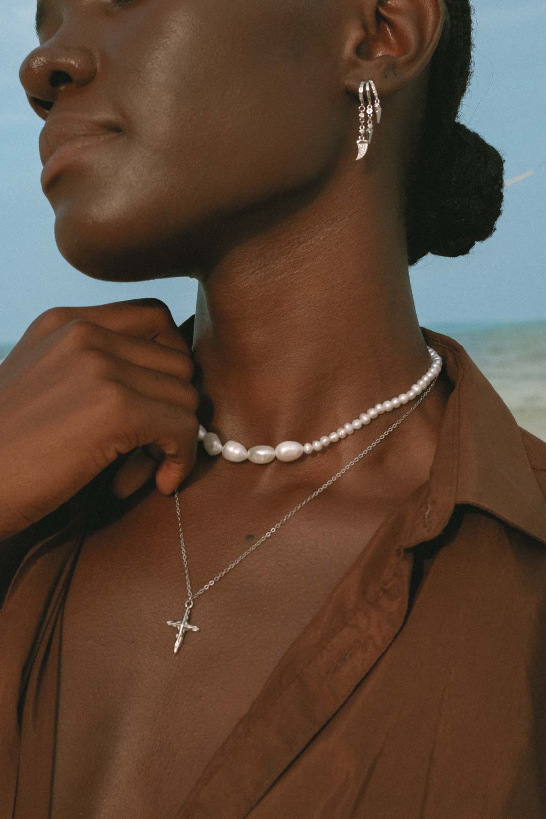 Talamanca Necklace - Freshwater Pearls - Aaria London