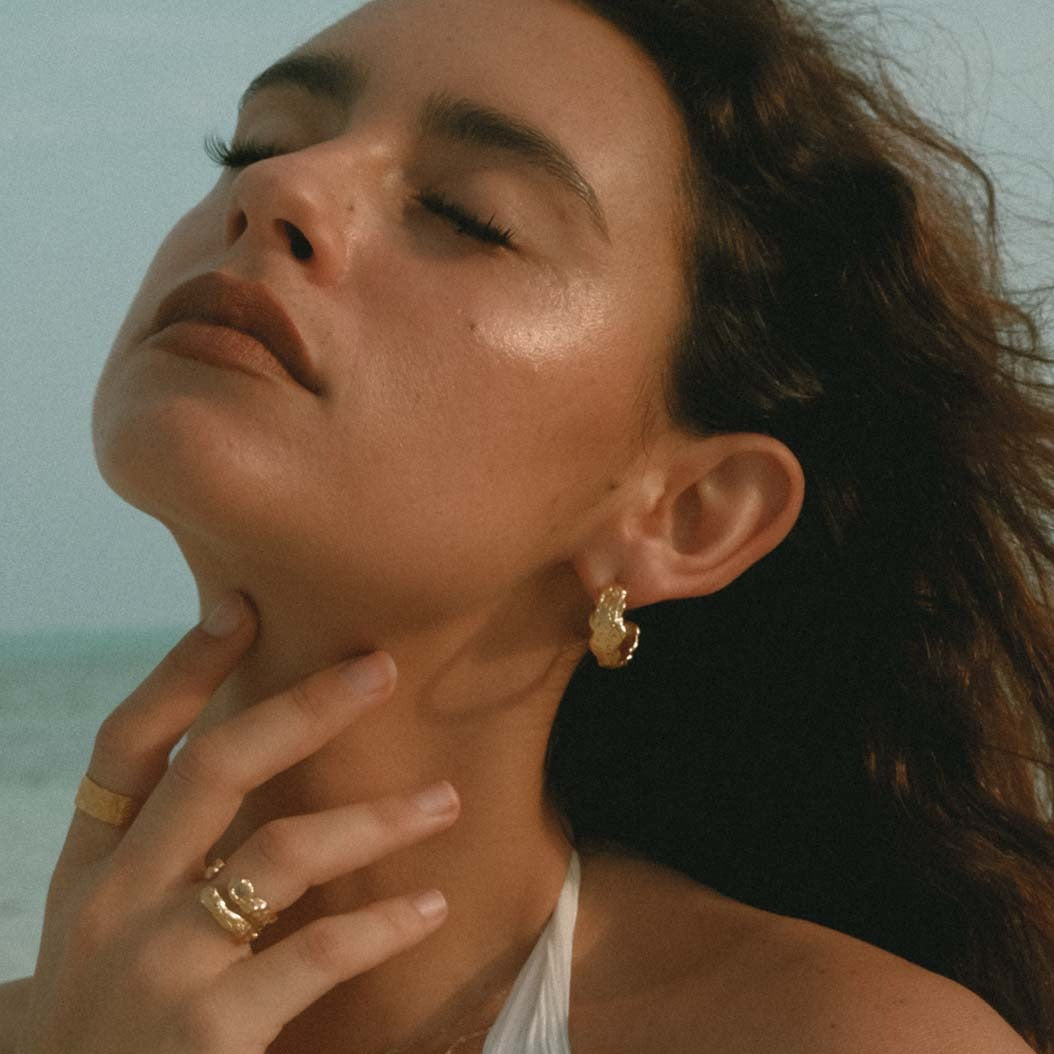 Lava Hoop Earrings - Gold - Aaria London