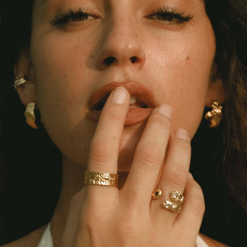 Lava Hoop Earrings - Gold - Aaria London