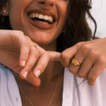 Heart Signet Ring - Gold - Aaria London