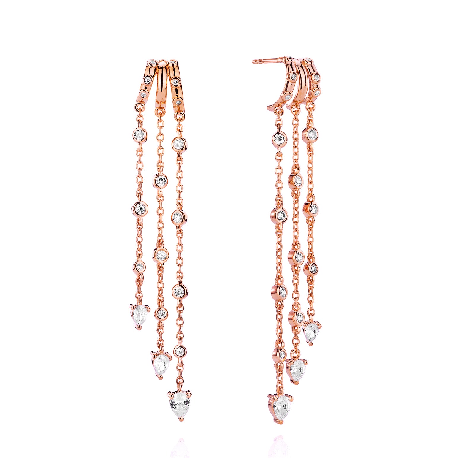 Alta Stacked Triple Hoop Illusion Earrings