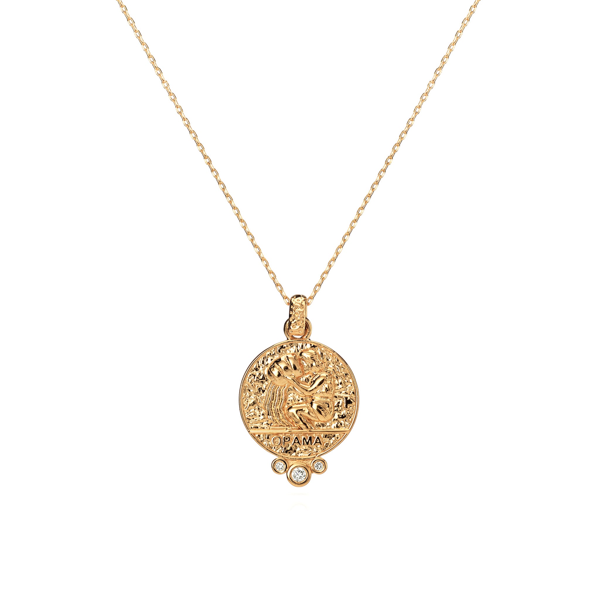Aquarius Zodiac Necklace With Diamonds