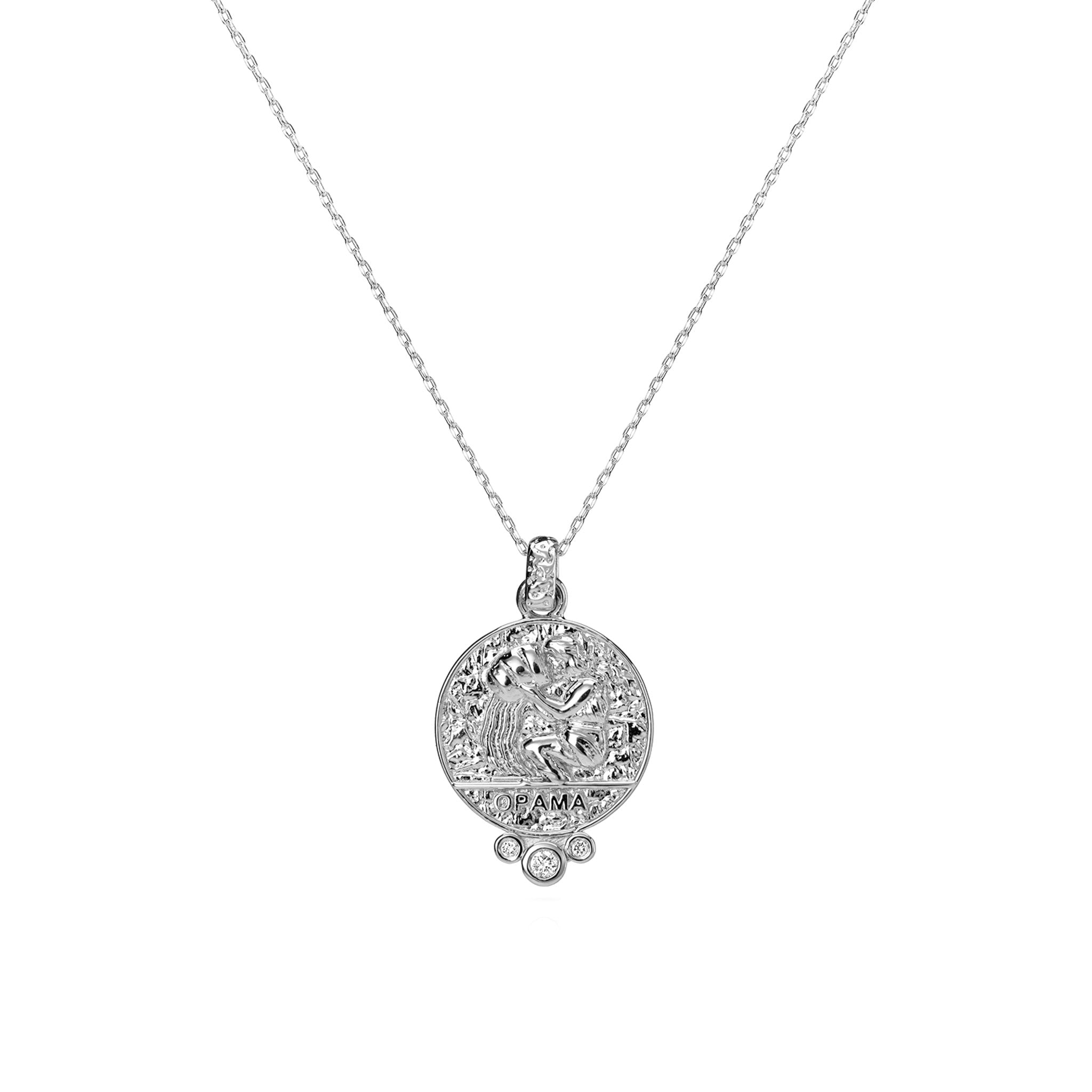 Aquarius Zodiac Necklace With Diamonds