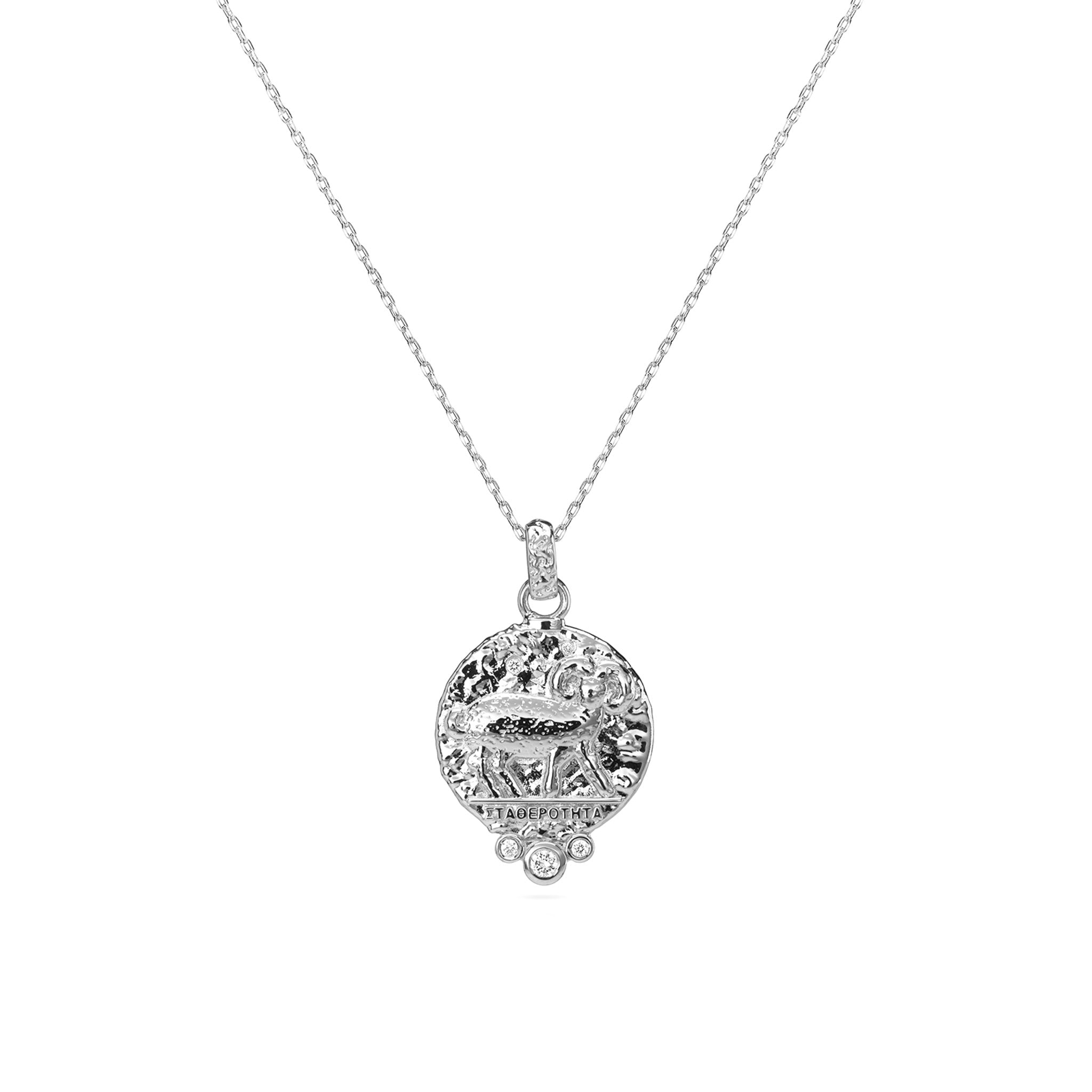 Aries Zodiac Necklace With Diamonds