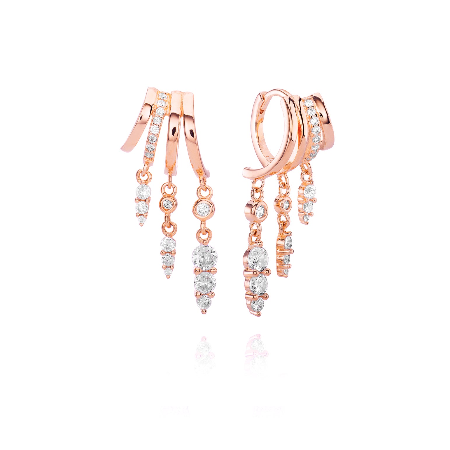 Cleo Stacked Multi Hoop Huggie Illusion Earrings