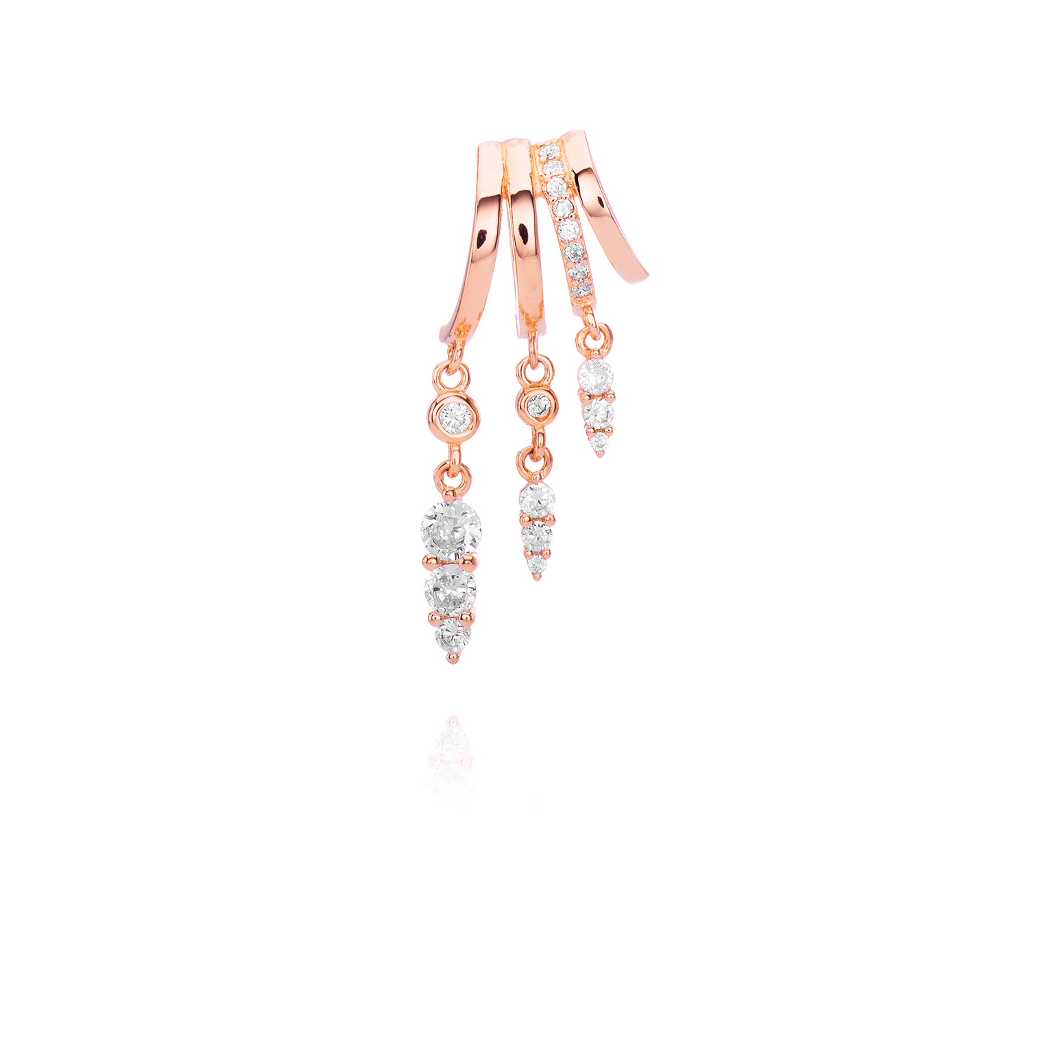 Cleo Stacked Multi Hoop Huggie Illusion Earrings