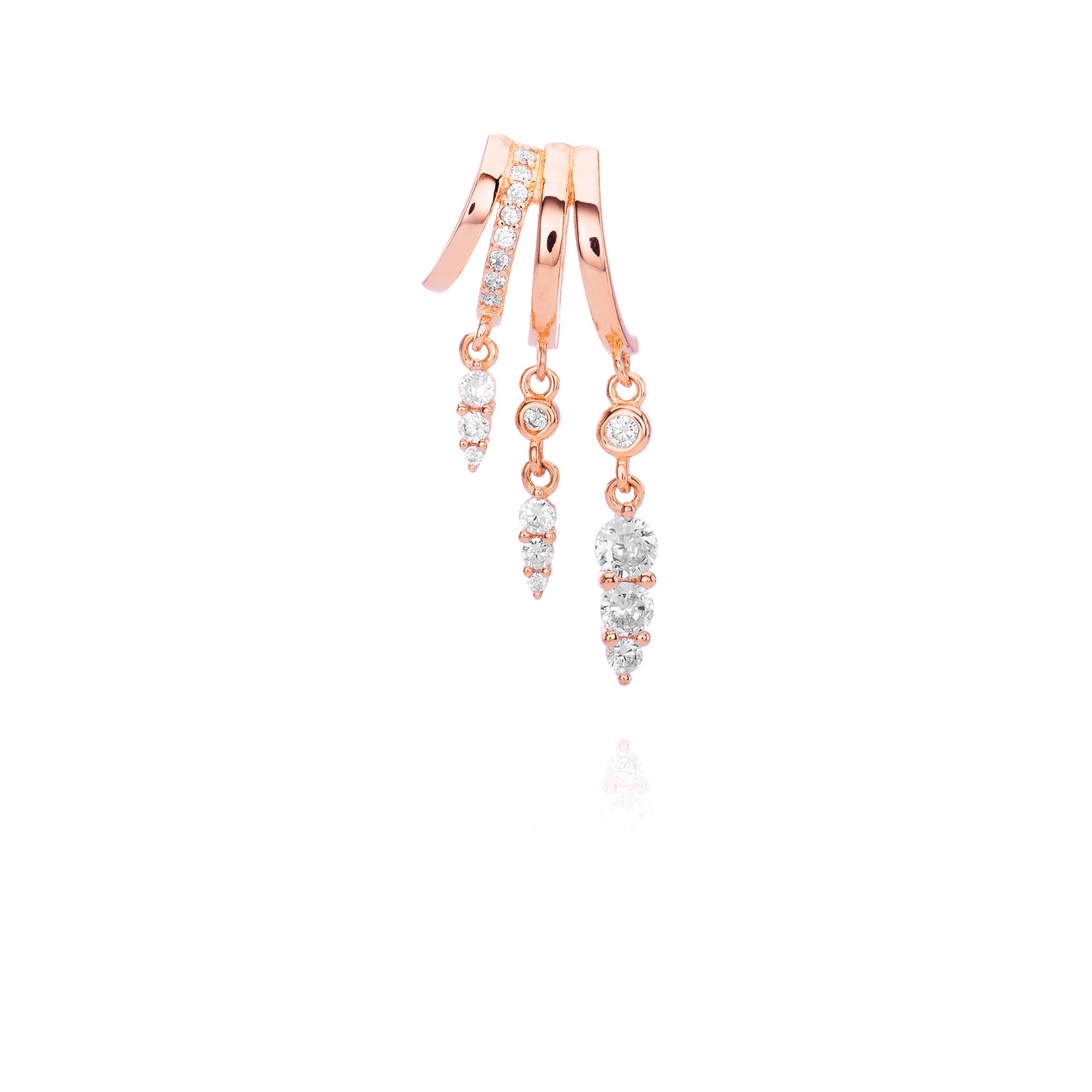 Cleo Stacked Multi Hoop Huggie Illusion Earrings