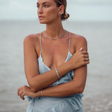 Sapphire Cascade Diamond Tennis Necklace - Solid Gold