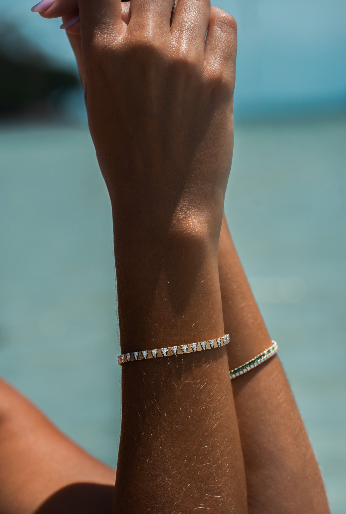 Bermuda Triangle Diamond Tennis Bracelet - Solid Gold