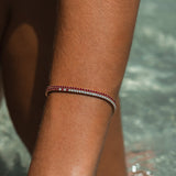 Ruby Eclipse Diamond Tennis Bracelet - Solid Gold