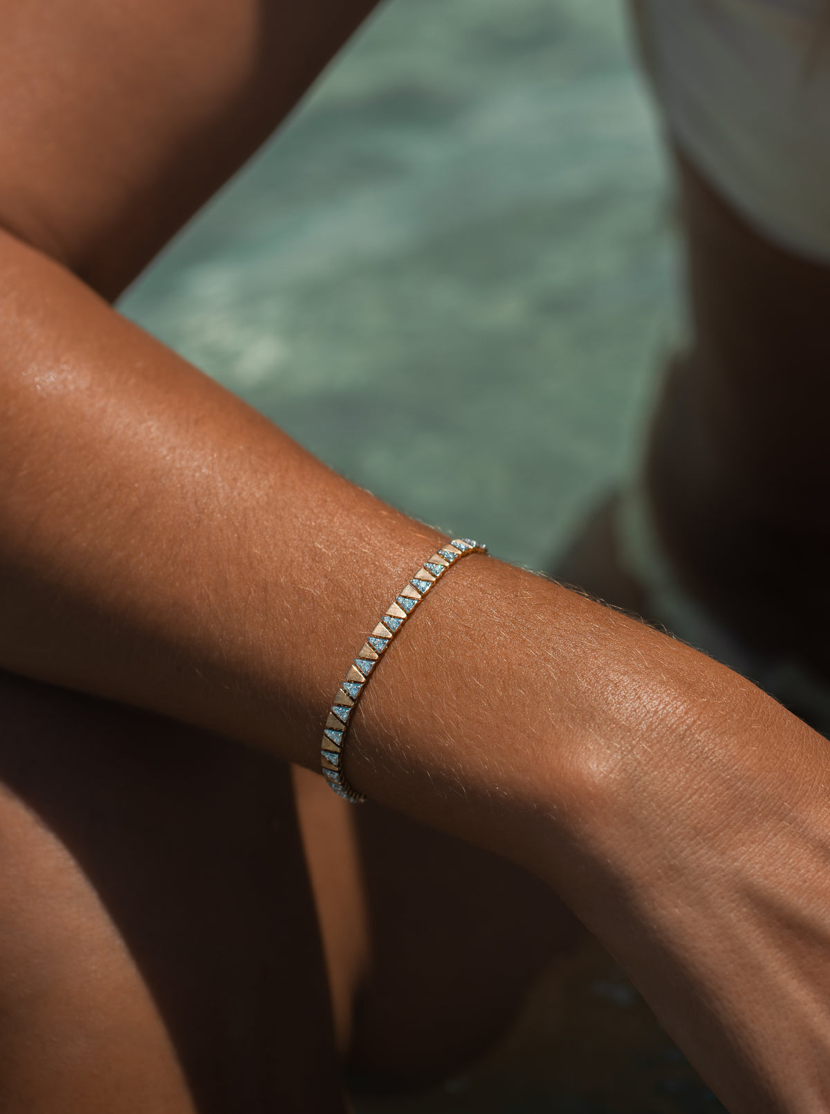 Bermuda Triangle Diamond Tennis Bracelet - Solid Gold