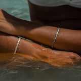 Mini Dotted Sapphire Diamond Tennis Bracelet - Solid Gold