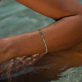 Mini Dotted Emerald Diamond Tennis Bracelet - Solid Gold