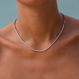 Emerald Eclipse Diamond Tennis Necklace - Solid Gold