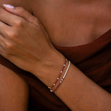 Mini Dotted Ruby Diamond Tennis Bracelet - Solid Gold