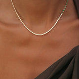 Emerald Cascade Diamond Tennis Necklace - Solid Gold