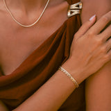 Mini Honeycomb White Diamond Tennis Bracelet - Solid Gold