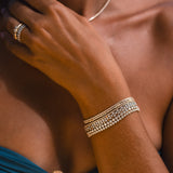 Honeycomb Diamond Tennis Bracelet - Solid Gold
