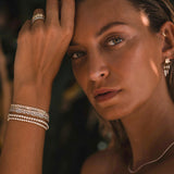 Rebel Studded Diamond Tennis Bracelet - Solid Gold