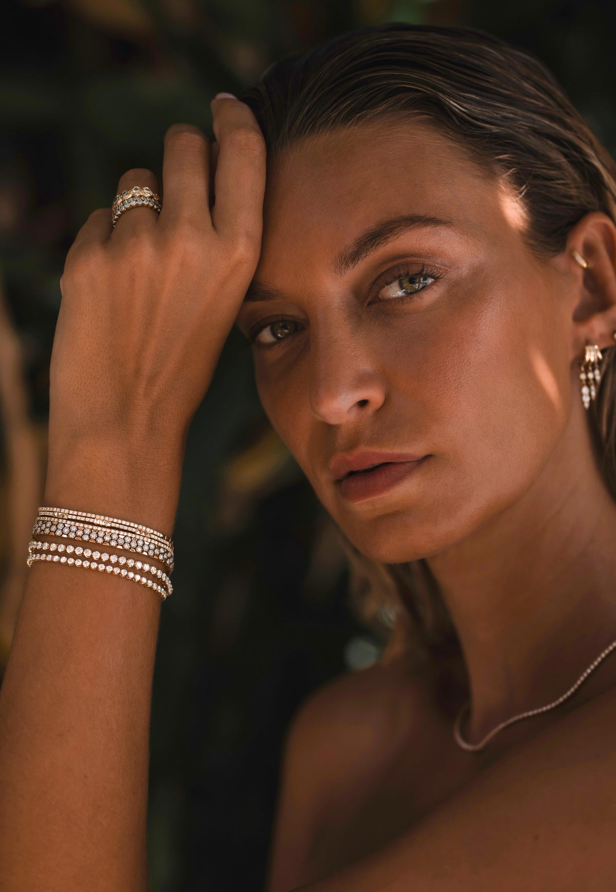 Honeycomb Diamond Tennis Bracelet - Solid Gold