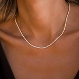 Classic Diamond Tennis Necklace - Solid Gold
