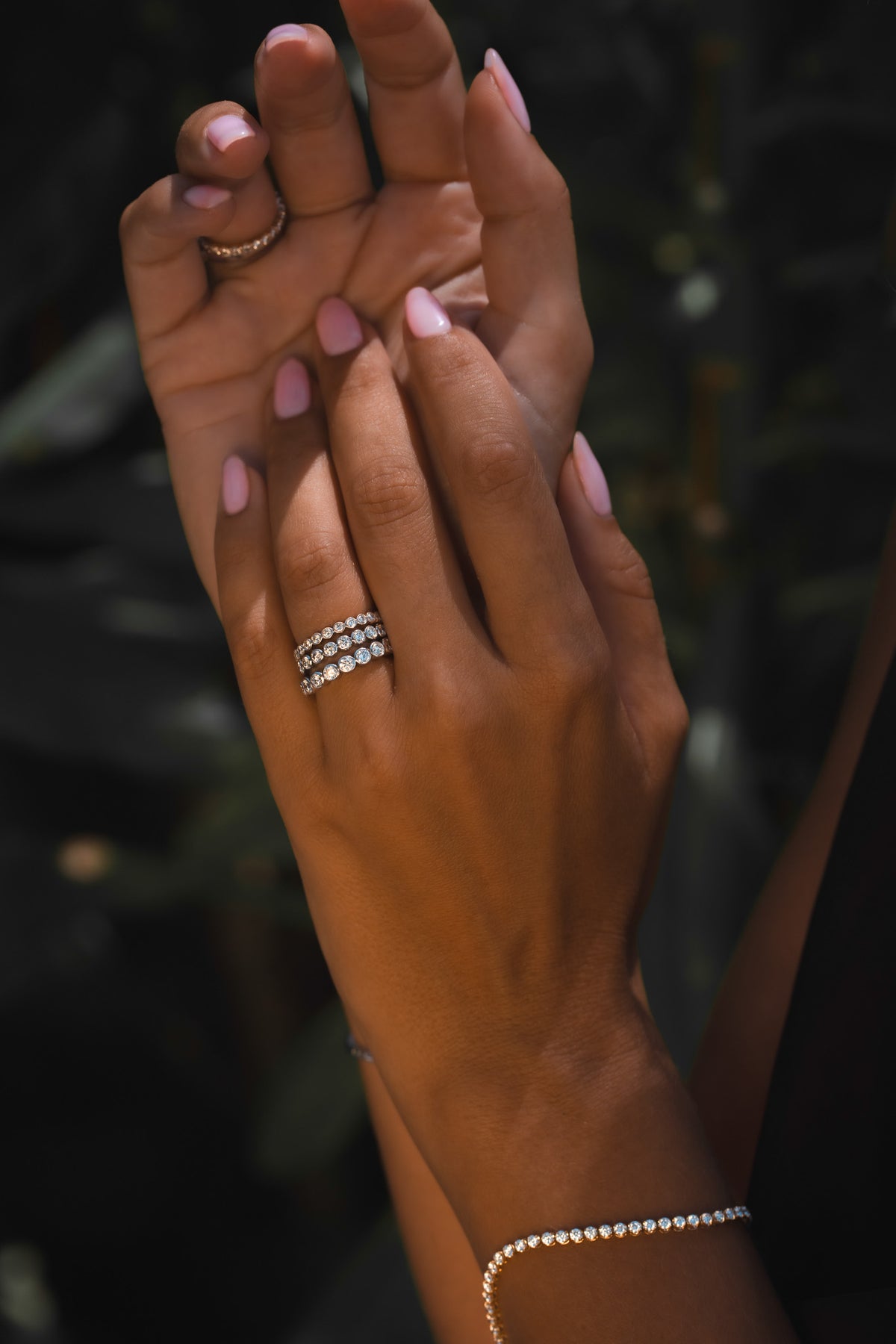 Halo Diamond Full Eternity Slim Band Ring - Solid Gold