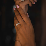 Domino Diamond Half Eternity Chunky Band Ring - Solid Gold