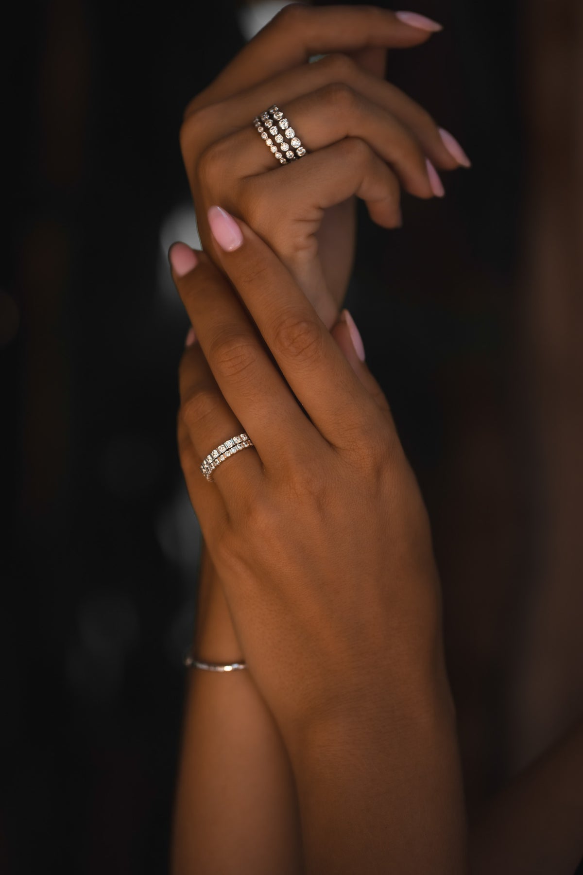 Domino Diamond Half Eternity Chunky Band Ring - Solid Gold