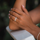 Domino Diamond Half Eternity Chunky Band Ring - Solid Gold