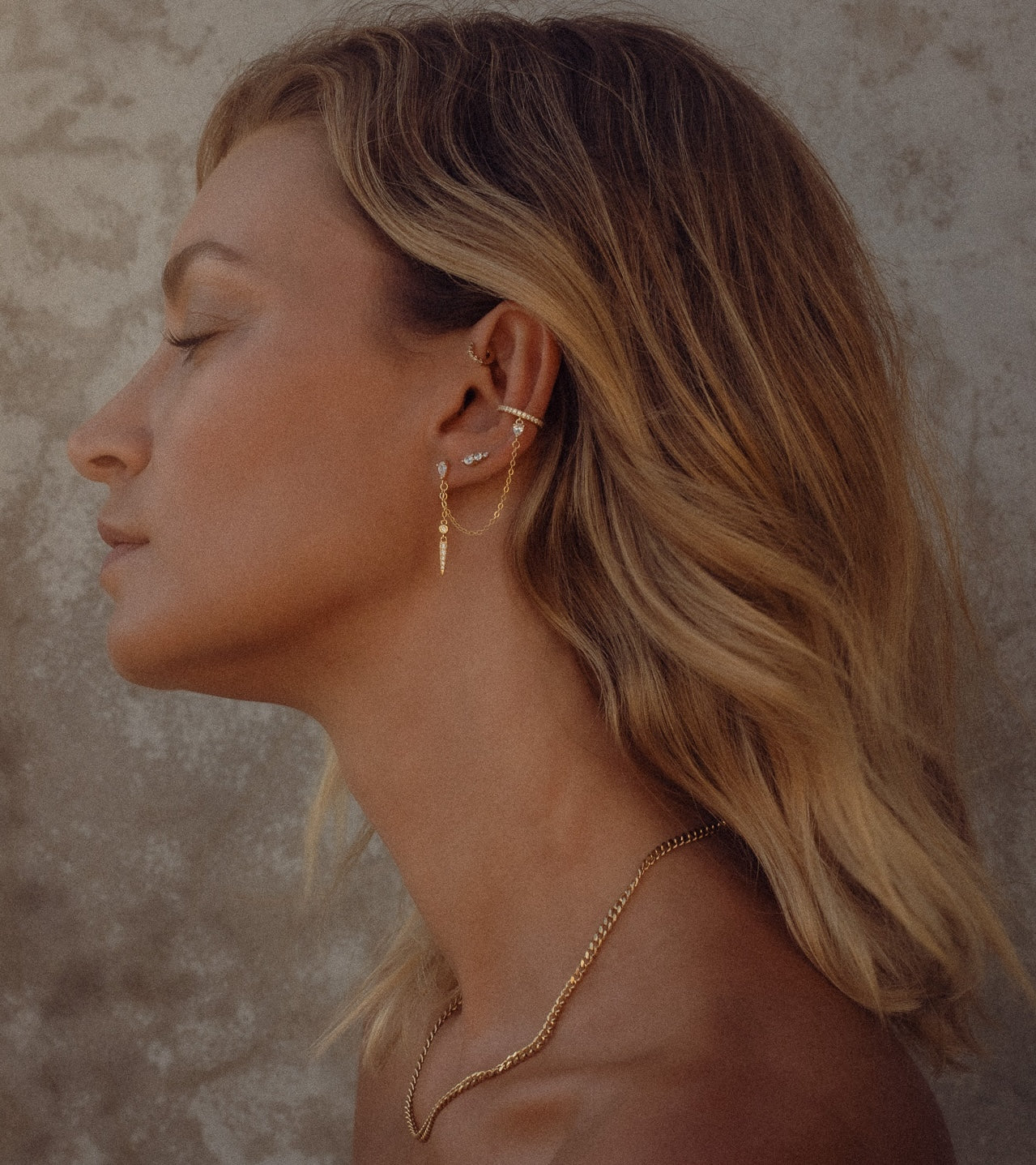 Maya Spike Stud Earring - Gold - Aaria London