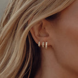 Skye Crystal Studded Hoop - Gold - Aaria London