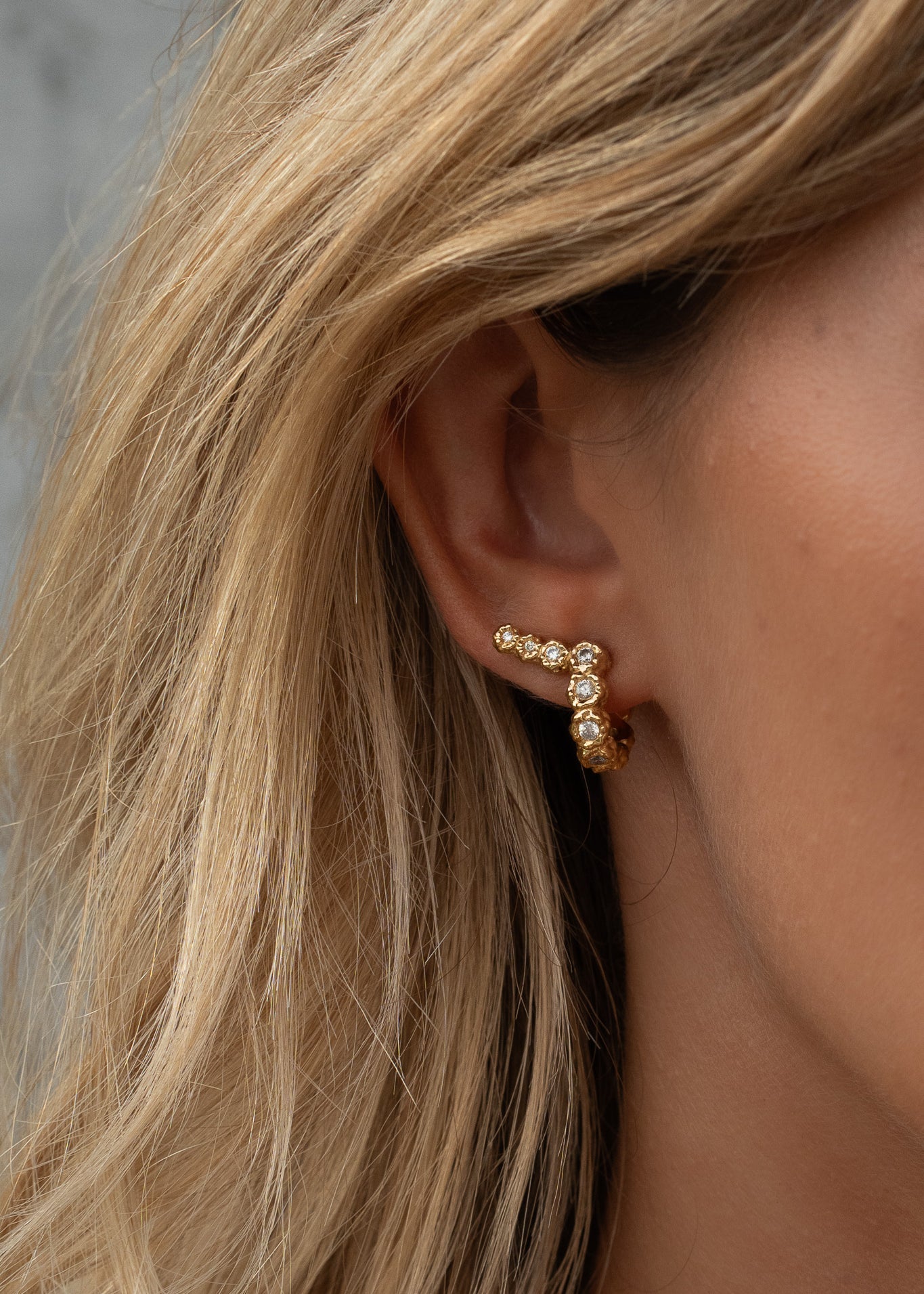 Angel Hoop Illusion Earrings - Silver - Aaria London