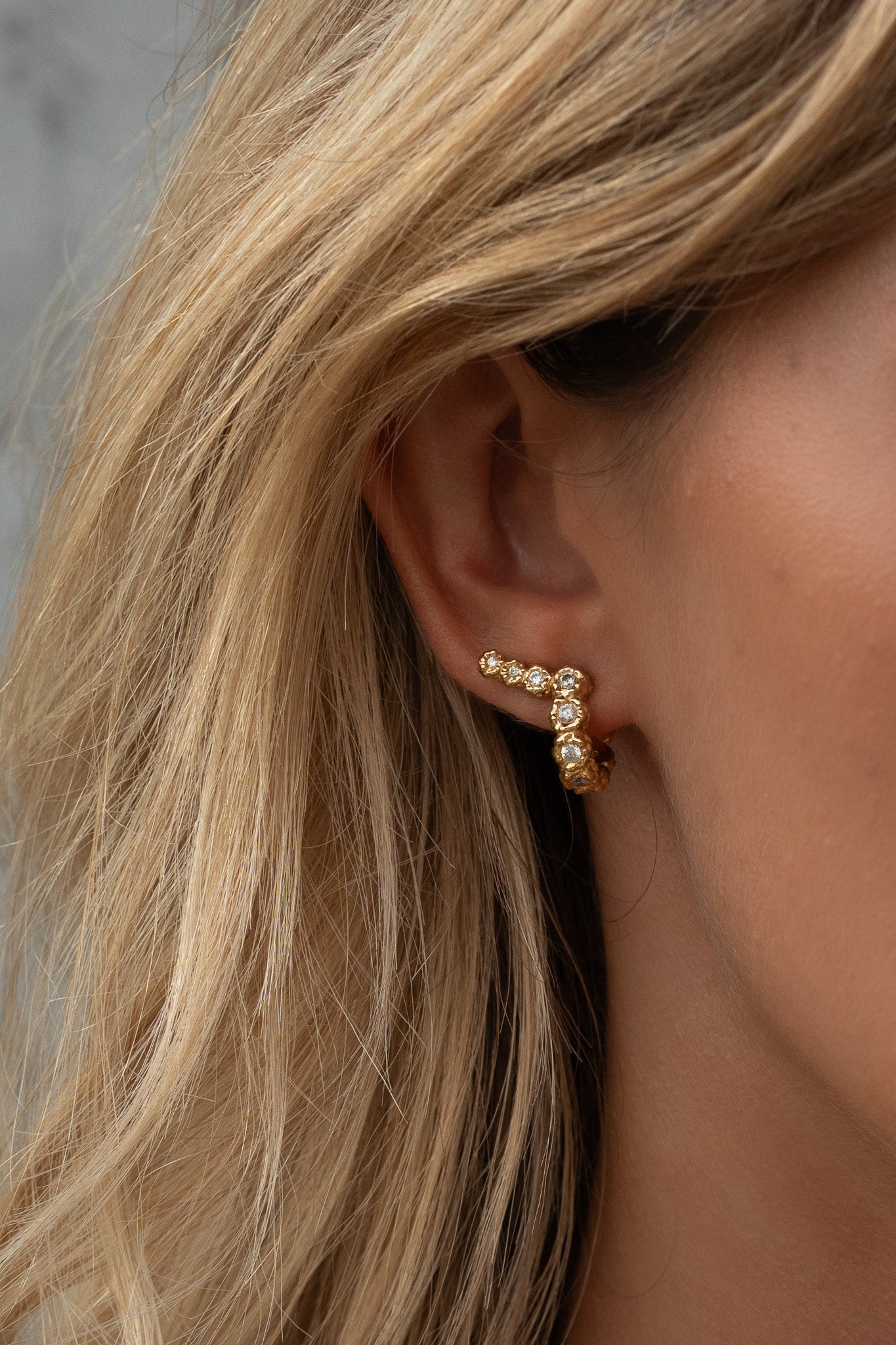 Angel Hoop Illusion Earrings - Silver - Aaria London