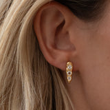 Iris Molten Spike Stud Earring - Silver - Aaria London