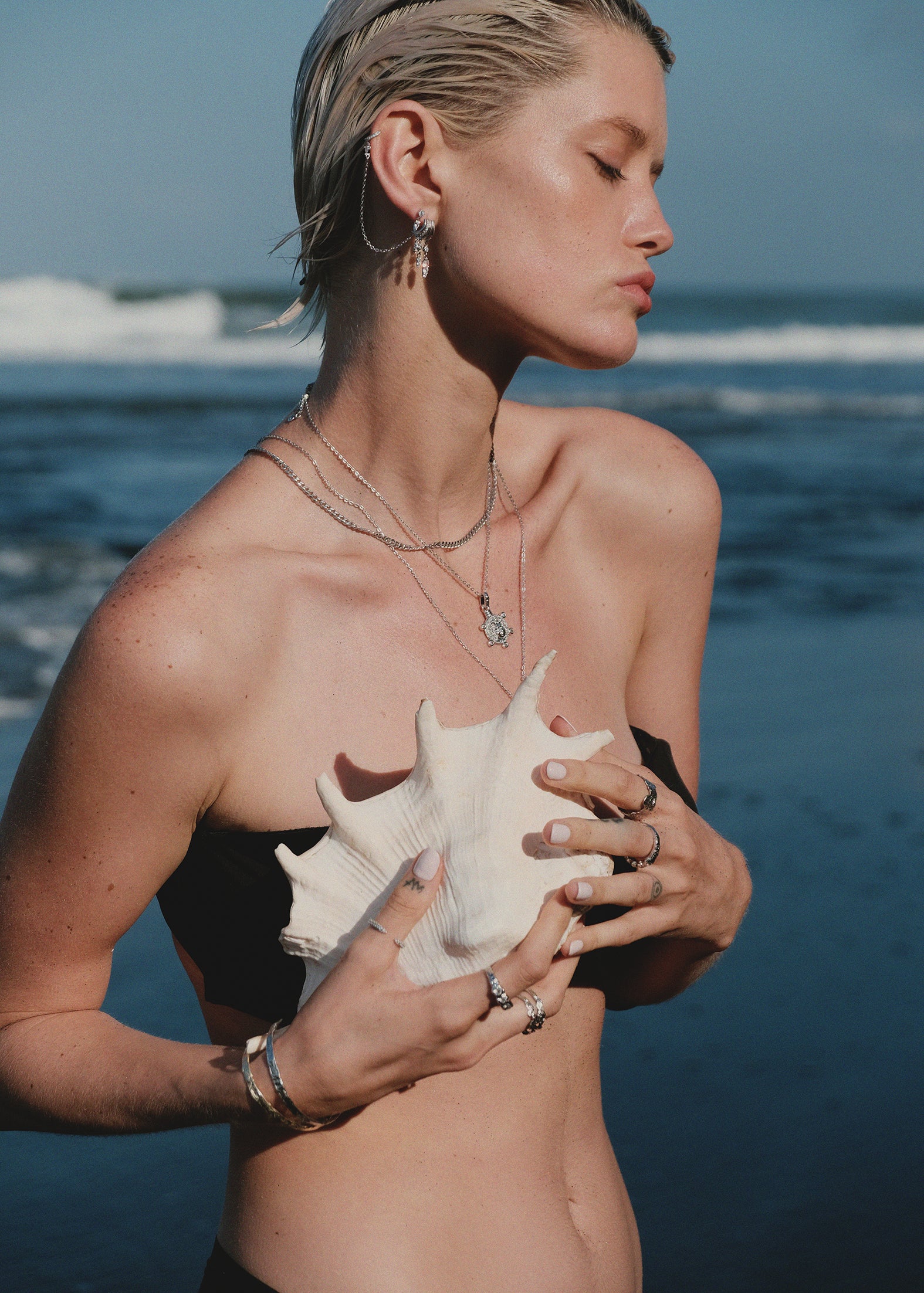 Medusa Medallion Coin Necklace - Silver - Aaria London