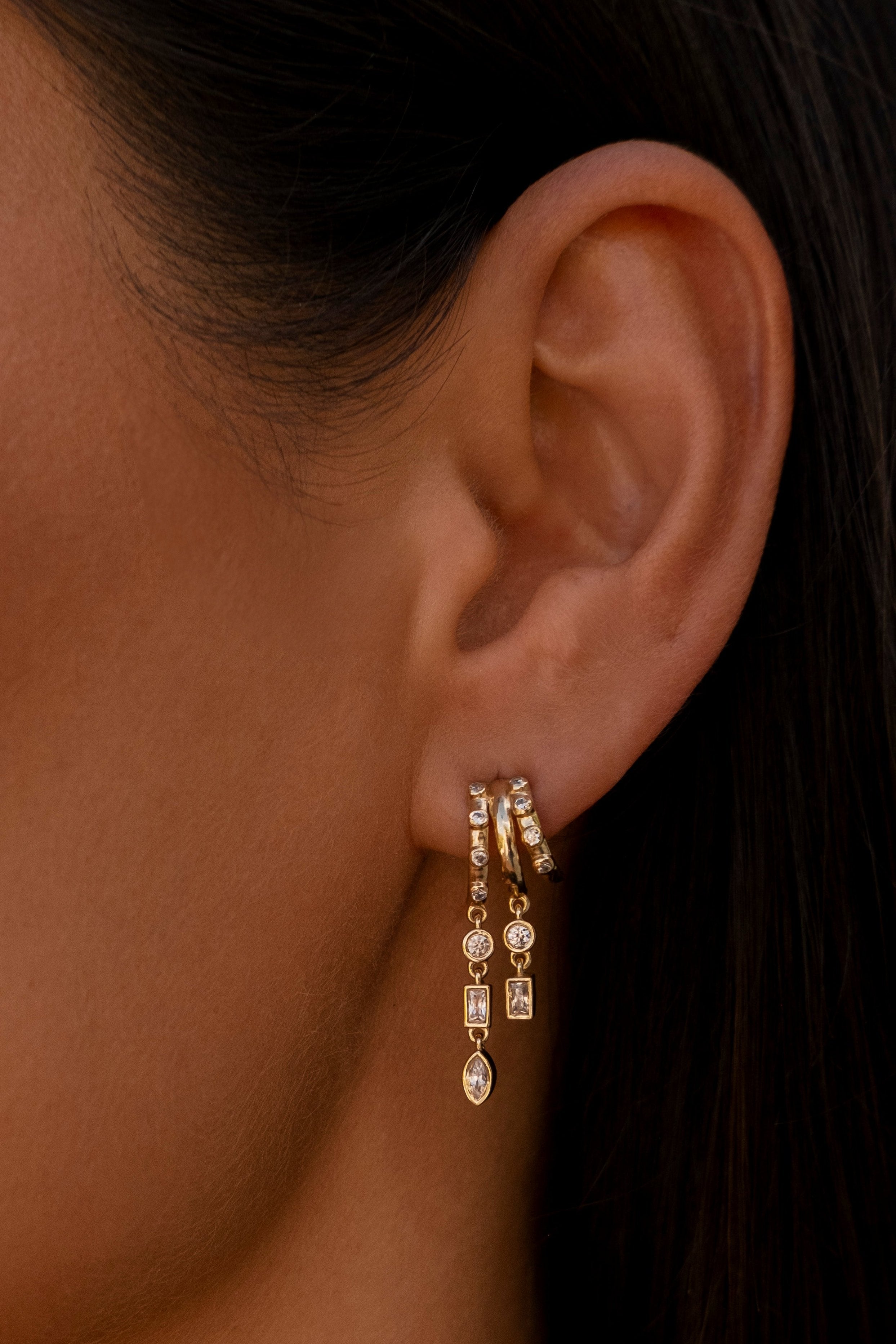 Petra Illusion Earrings - Silver - Aaria London