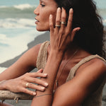 Juno Molten Hammered Topaz Ring - Gold - Aaria London