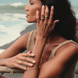 Juno Molten Hammered Topaz Ring - Gold - Aaria London