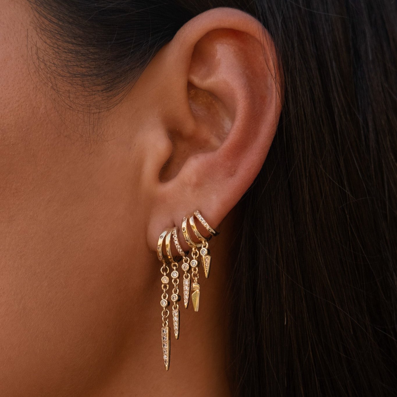 Sienna Illusion Earrings - Solid Gold