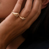 Uma Textured Diamond Signet Ring - Silver - Aaria London